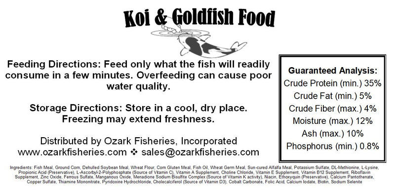 Ozark Fisheries Fish Food Facts