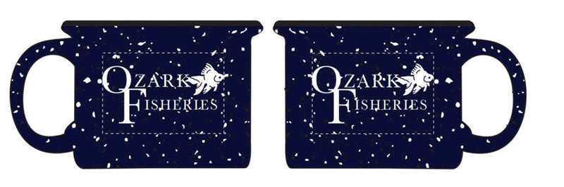 ozark fisheries navy blue ceramic mug